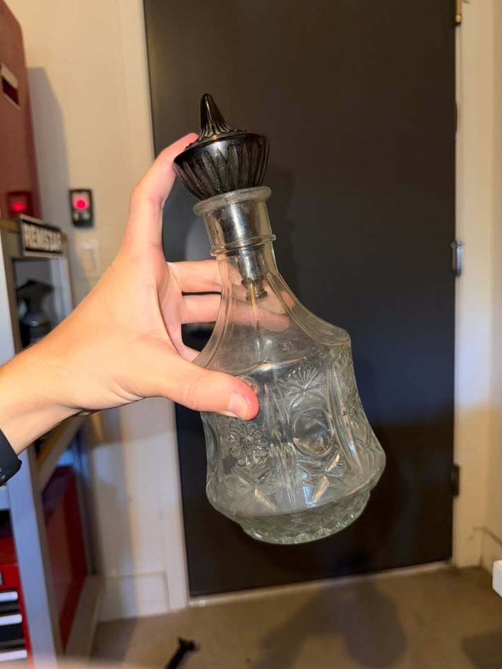 Vintage Genie Bottle Elegant Clear Crystal Spirit Decanter With Stopper